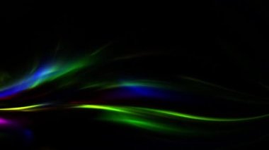 Koyu arkaplan çok renkli parlayan çizgiler canlandırması