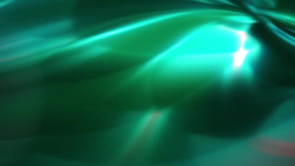 反射する緑色の表面を後方の明るい線で照らす — ストック動画
