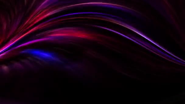 Colorful Swoosh Effect Abstract Strands Dark Background — Stock Video