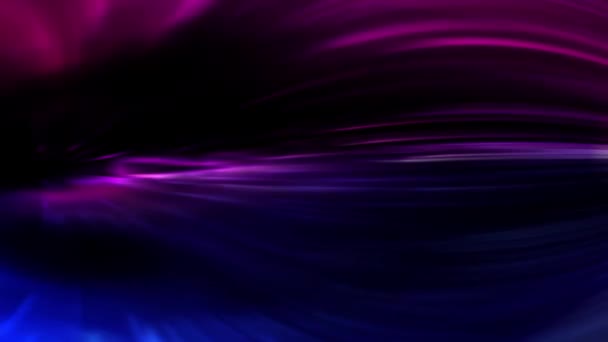 Las Hebras Azul Púrpura Mueven Rápido Espacio Oscuro Efecto Iluminante — Vídeos de Stock