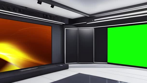Virtual Studio Sets Future News Production — Stock video