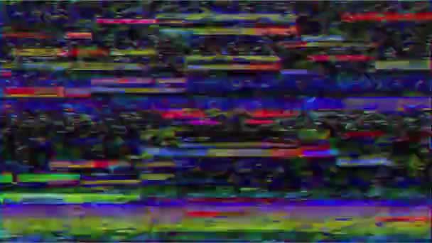 Уникальный Дизайн Плохой Сигнал Цифровое Телевидение — стоковое видео