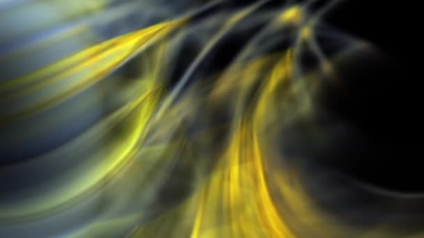 Fundo Escuro Abstrato Swoosh Smokey Golden Strands Animation — Vídeo de Stock