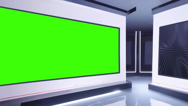 Dynamiczne Wirtualne Studio Telewizyjne Dla Interaktywnych Prezentacji Aktualności — Wideo stockowe