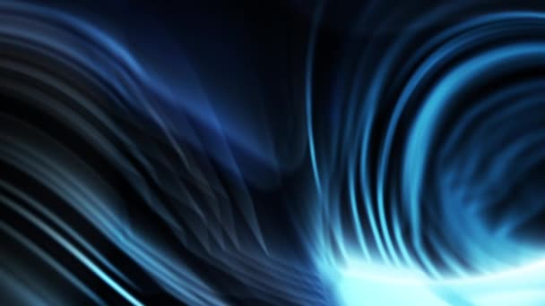 黑暗背景下的蓝色闪电曲线运动 — 图库视频影像