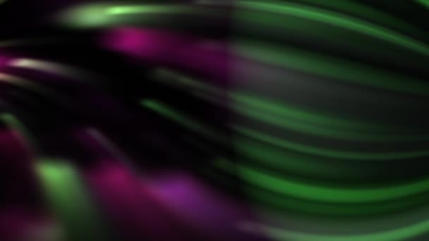 Размытое Изображение Зеленых Фиолетовых Кривых Черном Фоне — стоковое видео