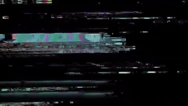 Unik Design Dålig Signal Digitalt Brus Flimrar — Stockvideo