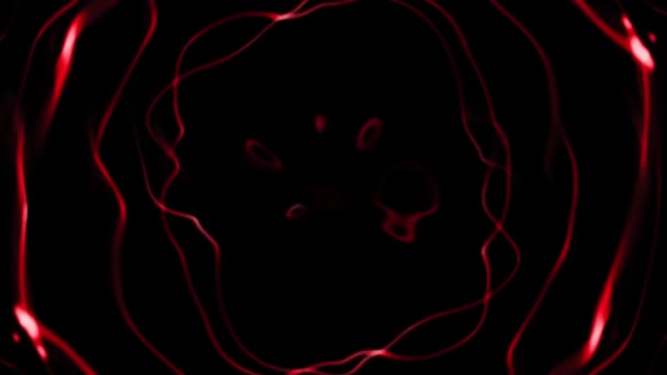 黒の背景アニメーションの映像の上に赤い渦巻き — ストック動画