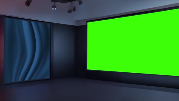 Studio Télévision Virtuelle Futuriste Pour Une Couverture Médiatique Innovante — Video