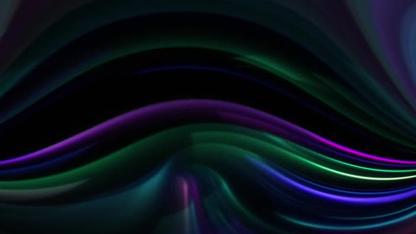Vacker Flerfärgad Abstrakt Swoosh Neon Rörlig Effekt — Stockvideo