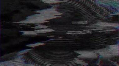 VHS Analog Özet Dijital Animasyonu. Eski televizyon. Arıza Hatası Görüntü Hasarı