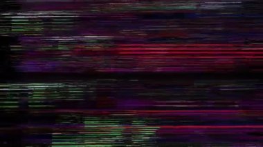 VHS Analog Özet Dijital Animasyonu. Eski televizyon. Arıza Hatası Görüntü Hasarı