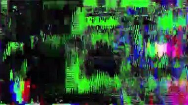 VHS Analog Özet Dijital Animasyonu. Eski televizyon. Arıza Hatası Görüntü Hasarı