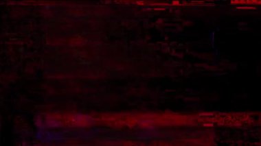 VHS Analog Özet Dijital Animasyonu. Eski televizyon. Arıza Hatası Görüntü Hasarı