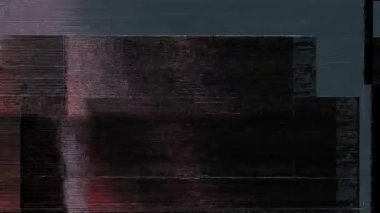 VHS Analog Özet Dijital Animasyonu. Eski televizyon. Arıza Hatası Görüntü Hasarı