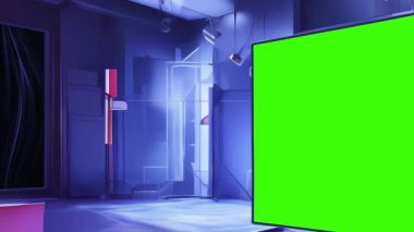 Dinamik Işıklandırma Efektleriyle Parlak Sanal TV Stüdyosu