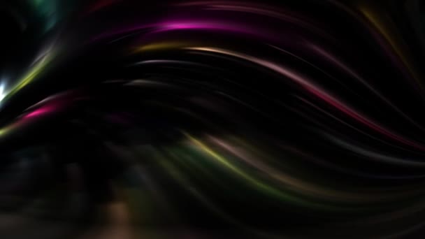 Fili Curvi Multicolori Animazione Effetto Neon — Video Stock