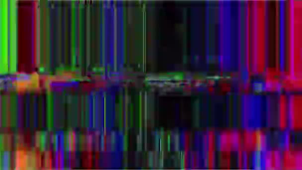 Μοναδικό Σχέδιο Κακό Σήμα Ψηφιακή Τηλεόραση Θόρυβος Τρεμοπαίζει — Αρχείο Βίντεο