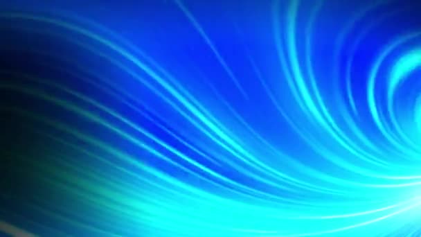 Hilos Abstractos Neón Azul Real Moviéndose Hacia Fuera Efecto Espiral — Vídeos de Stock