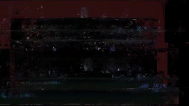 VHS Analog Özet Dijital Animasyonu. Eski televizyon. Arıza Hatası Görüntü Hasarı