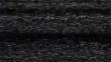 VHS Analog Özet Dijital Animasyonu. Eski televizyon. Arıza Hatası Görüntü Hasarı