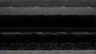 VHS Analog Özet Dijital Animasyonu. Eski televizyon. Arıza Hatası Görüntü Hasarı