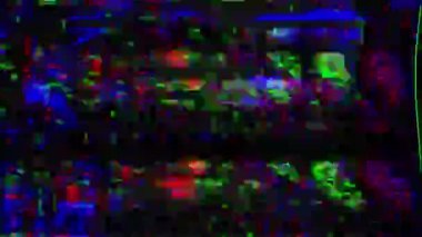 VHS Analog Özet Dijital Animasyonu. Eski televizyon. Arıza Hatası Görüntü Hasarı