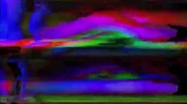 VHS Analog Özet Dijital Animasyonu. Eski televizyon. Arıza Hatası Görüntü Hasarı