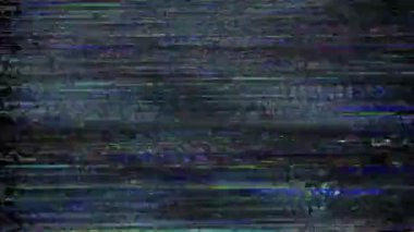 VHS Analog Özet Dijital Animasyonu. Eski televizyon. Arıza Hatası Görüntü Hasarı