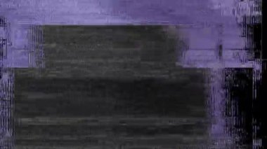 VHS Analog Özet Dijital Animasyonu. Eski televizyon. Arıza Hatası Görüntü Hasarı