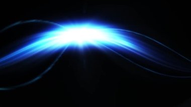 Mavi iplikleri çeken parlak mavi ışık soyut animasyonları çekiyor