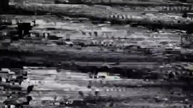 VHS Analog Özet Dijital Animasyonu. Eski televizyon. Arıza Hatası Görüntü Hasarı