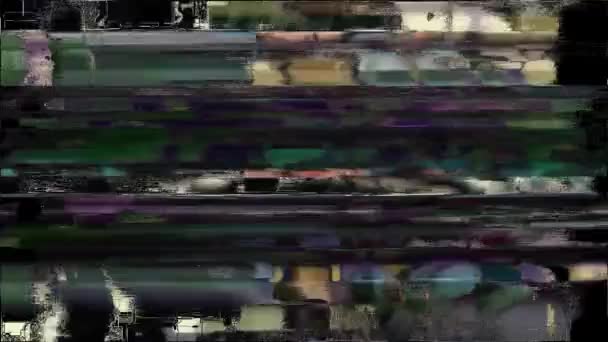 Vhs Glitches Analog Abstrak Digital Animation Dalam Bahasa Inggris Lama — Stok Video