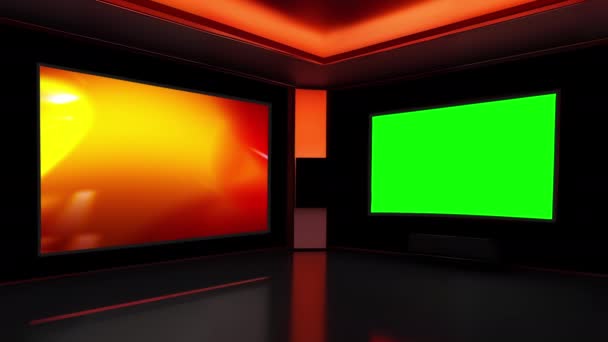 虚拟演播室设置 新闻室协作的未来 — 图库视频影像