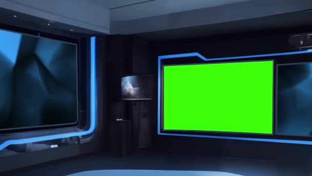 用于尖端新闻报道的创新3D虚拟演播室 — 图库视频影像