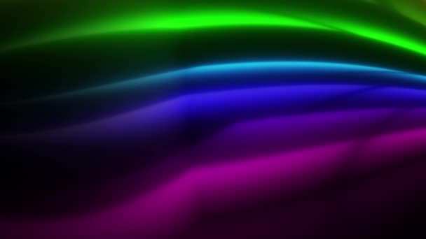 Различные Разноцветные Полосы Изогнутые Лучи Темный Фон — стоковое видео