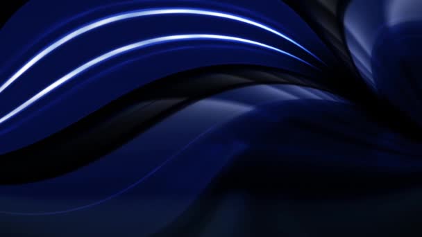 Bloques Azules Forma Swoosh Animación Dos Luces Neón Bloque — Vídeos de Stock