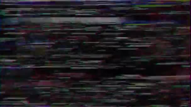 Сигнальный Шум Системная Ошибка Уникальный Дизайн Плохой Сигнал Цифровое Телевидение — стоковое видео