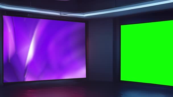 見事な3Dバーチャルスタジオセットでダイナミックビデオを制作 — ストック動画