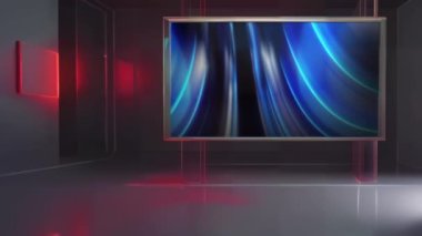 Etkileşimli Sanal TV Stüdyosu: Dinamik Çokluortam Sunumu için Büyüleyici Set. Etkileyici Yayın İçeriği için Kusursuz Sanal Haber Stüdyosu Ekran Döngüsü         