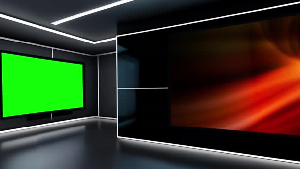 专业的3D虚拟电视演播室 用于高质量的制作和定制图形 — 图库视频影像