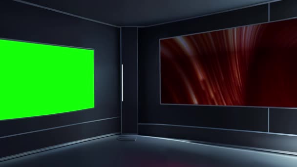 Kusursuz Yeşil Ekran Bütünleşmesi Özelleştirilebilir Grafikleriyle Dinamik Sanal Stüdyo — Stok video