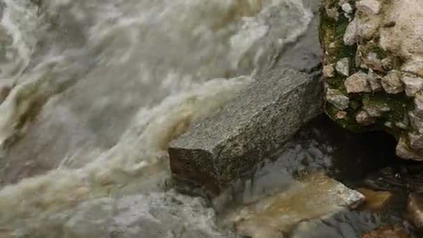 Znečištění Řece Vody Protože Průmyslový Není Léčba Odpadní Kanalizace — Stock video
