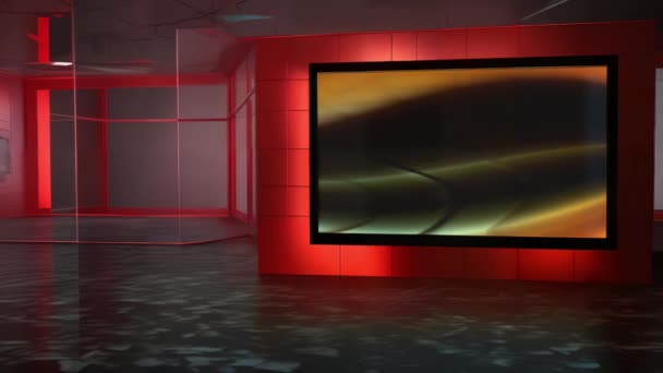 インタラクティブ仮想テレビスタジオ ダイナミックマルチメディアプレゼンテーションのための魅力的なセット インパクトのある放送コンテンツを実現するシームレスなバーチャルニューススタジオスクリーンループ — ストック動画