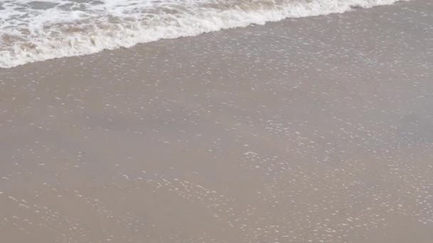 Langsam Segelndes Meerwasser Strand Nahaufnahme Von Meerwasser — Stockvideo