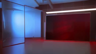 Modern Haber Stüdyosu Tasarımı: Duvarda 3D Sanal TV