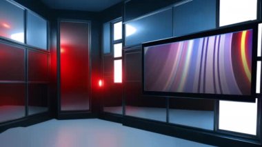 Etkileşimli Sanal TV Stüdyosu: Dinamik Çokluortam Sunumu için Büyüleyici Set. Etkileyici Yayın İçeriği için Kusursuz Sanal Haber Stüdyosu Ekran Döngüsü         