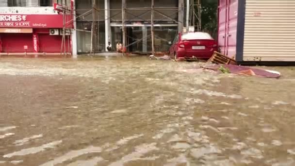 Затоплення Сільської Місцевості Хайдарабад — стокове відео