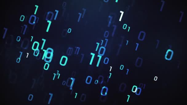 Digital Binary Data Streaming Code Background — Stock Video