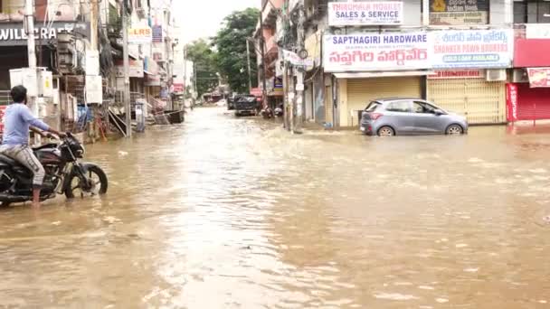 田舎の洪水 Hyderabad — ストック動画